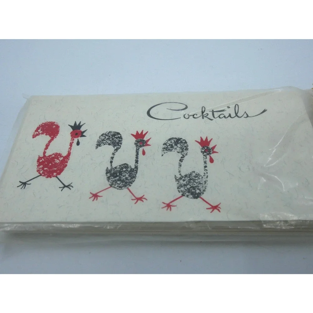 Vtg 12 Cocktail Party Invitation Cards MCM Retro 1960's White & Wyckoff USA NOS